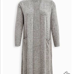 Torrid size 2 DUSTER - SUPER SOFT PLUSH GREY